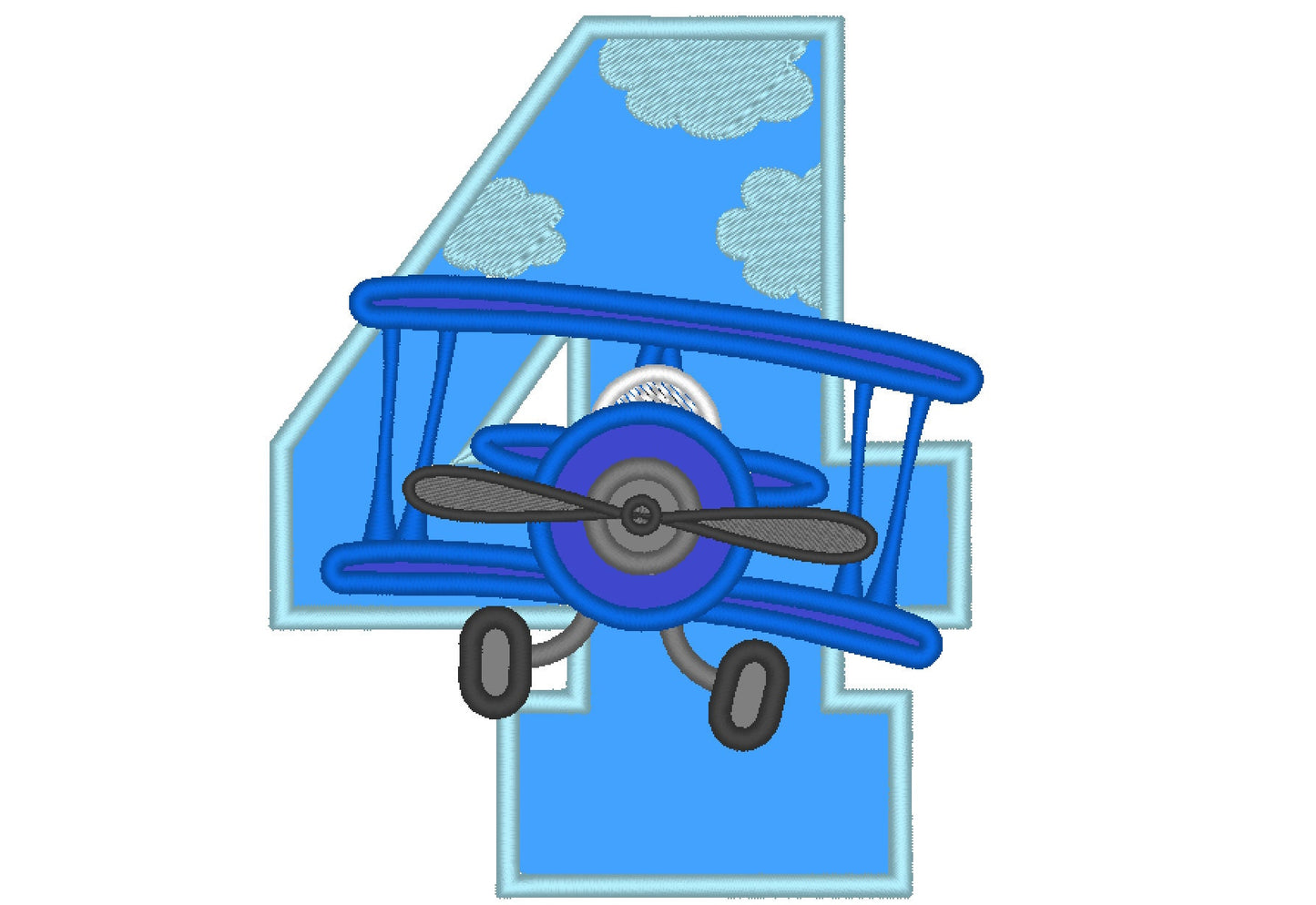 Airplane Birthday Number Set kids boys outfit machine embroidery designs