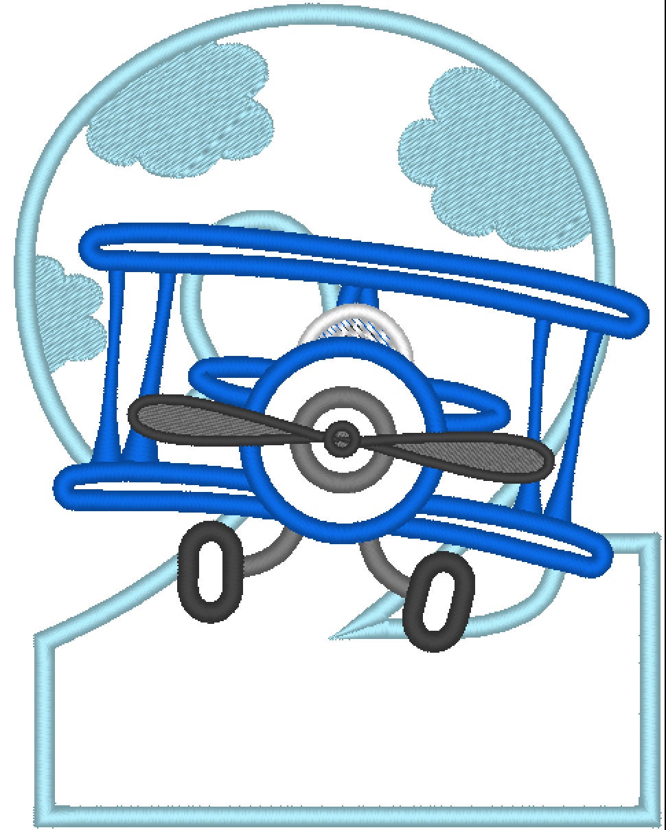 Airplane Birthday Number Set kids boys outfit machine embroidery designs