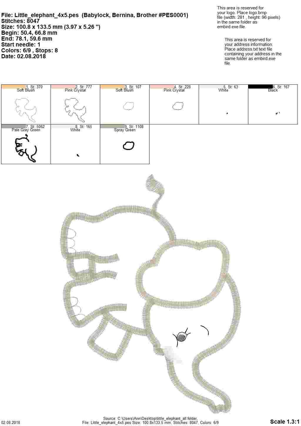 Little Elephant baby boy Applique machine embroidery designs