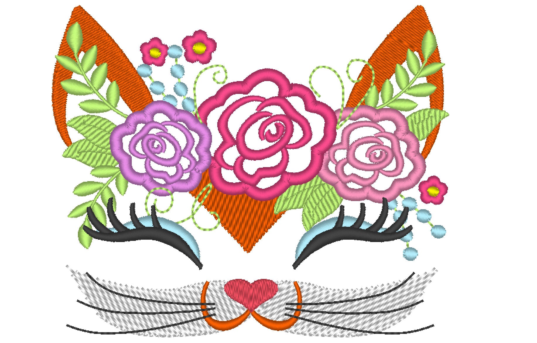 Pretty Fox Girl – Animal machine embroidery design by Artapli