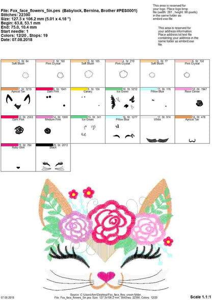 Pretty Fox Girl – Appliqué embroidery design by Artapli