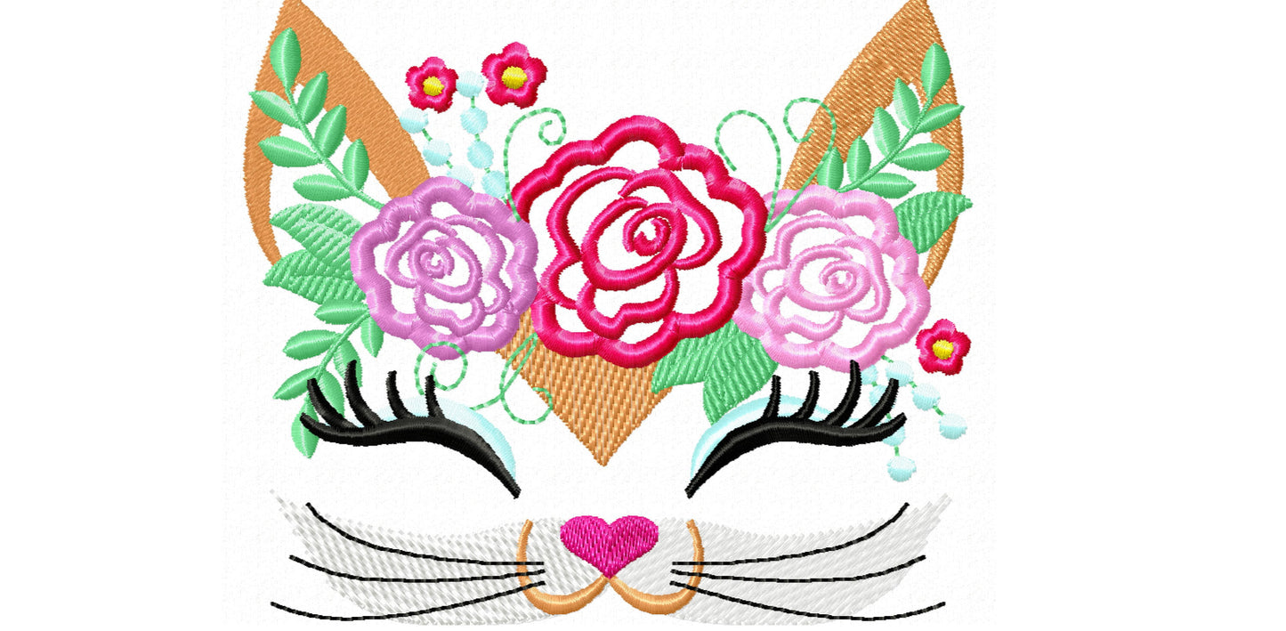 Pretty Fox Girl Machine Embroidery 4" 5" 6" 7" | PES DST JEF | Artapli