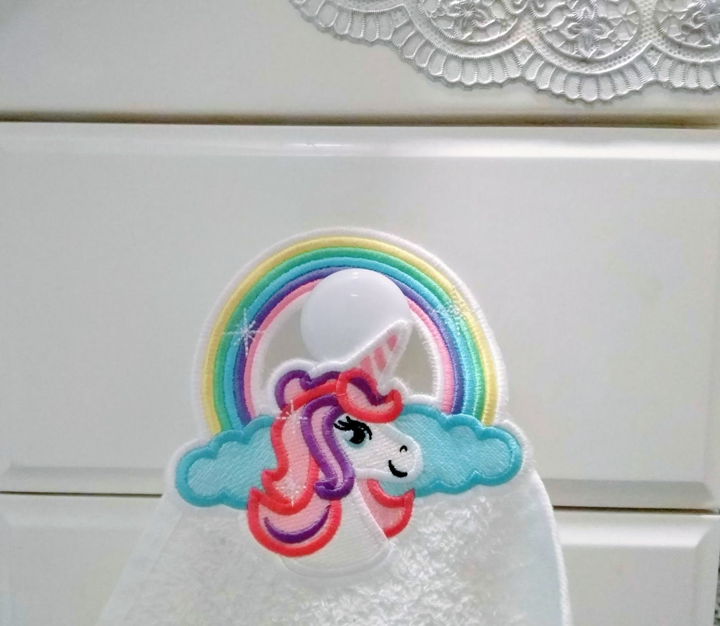Rainbow Unicorn Towel Topper ITH