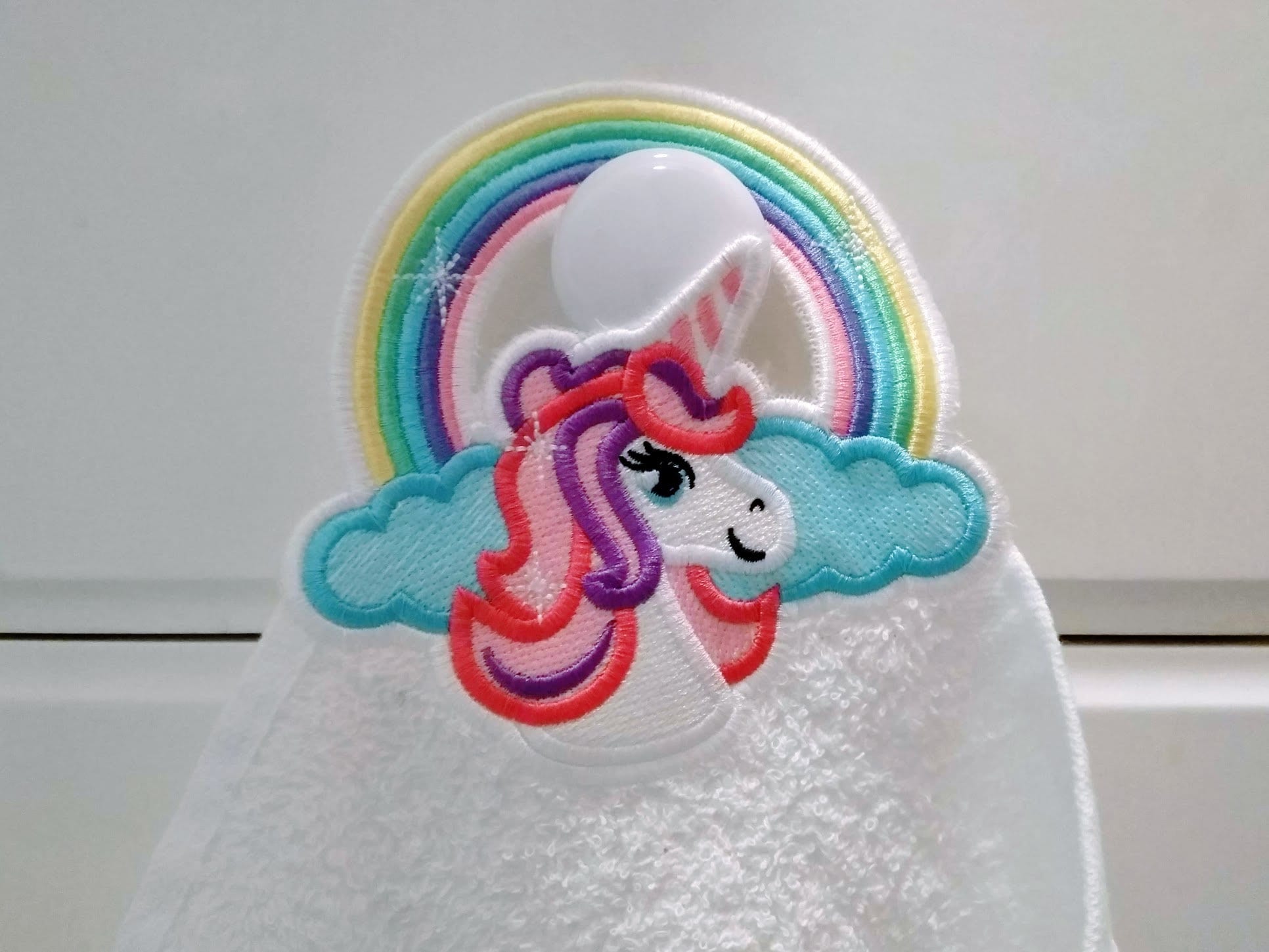 Rainbow Unicorn Towel Topper ITH