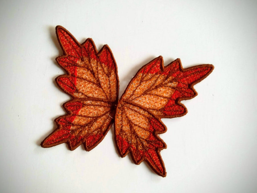 Fall Leaf Butterfly or Angel wings FSL Freestanding lace machine embroidery designs
