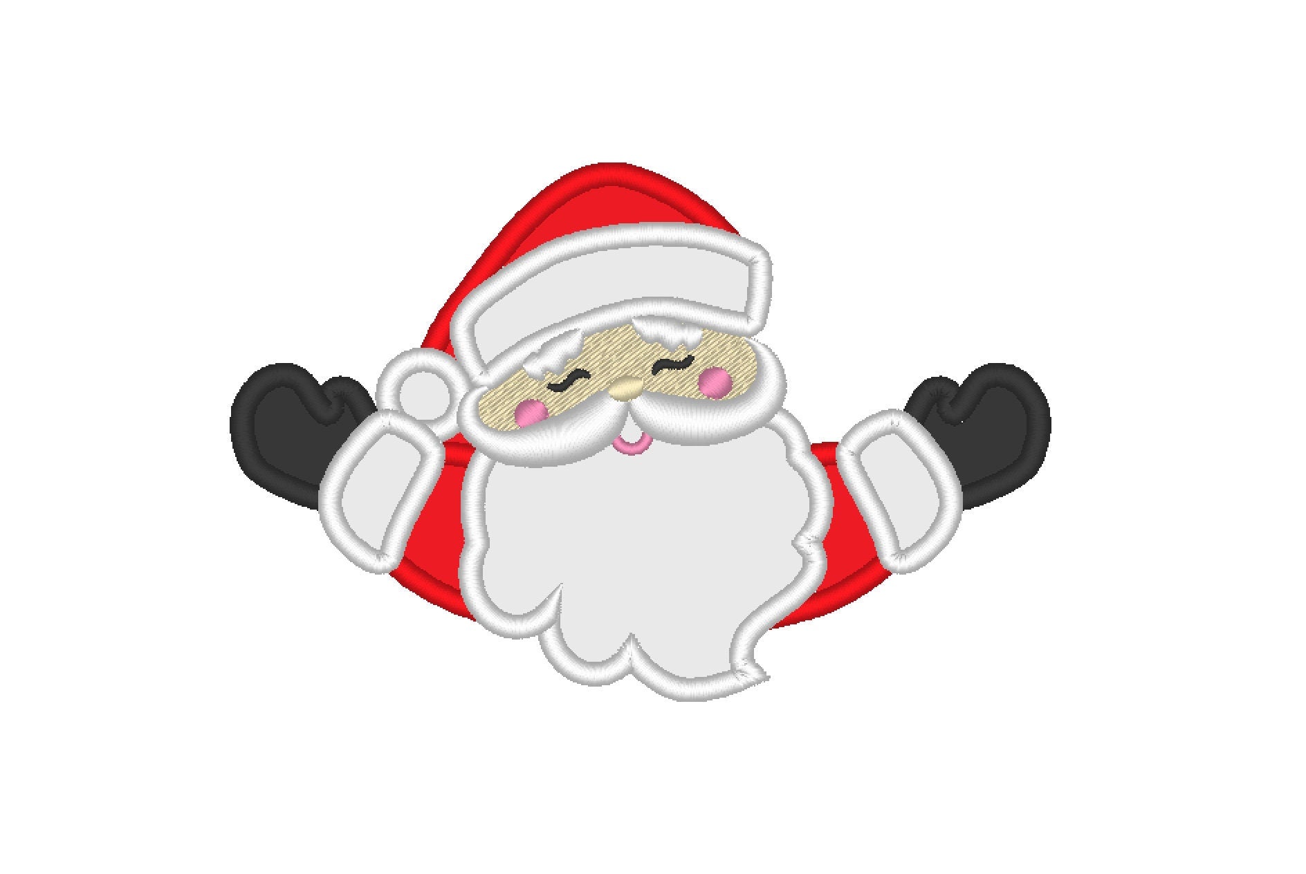 Peeking Santa Claus Applique - image 1