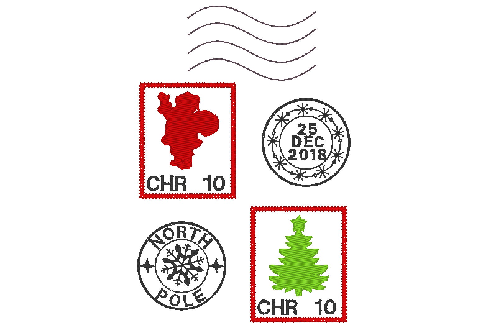 Santa mail express 2022 2023 2024 2025 2026 Christmas – Sizes 4" Digital Embroidery File | Artapli