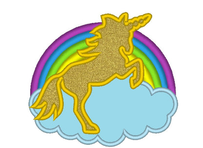 Rainbow Unicorn Applique - image 1