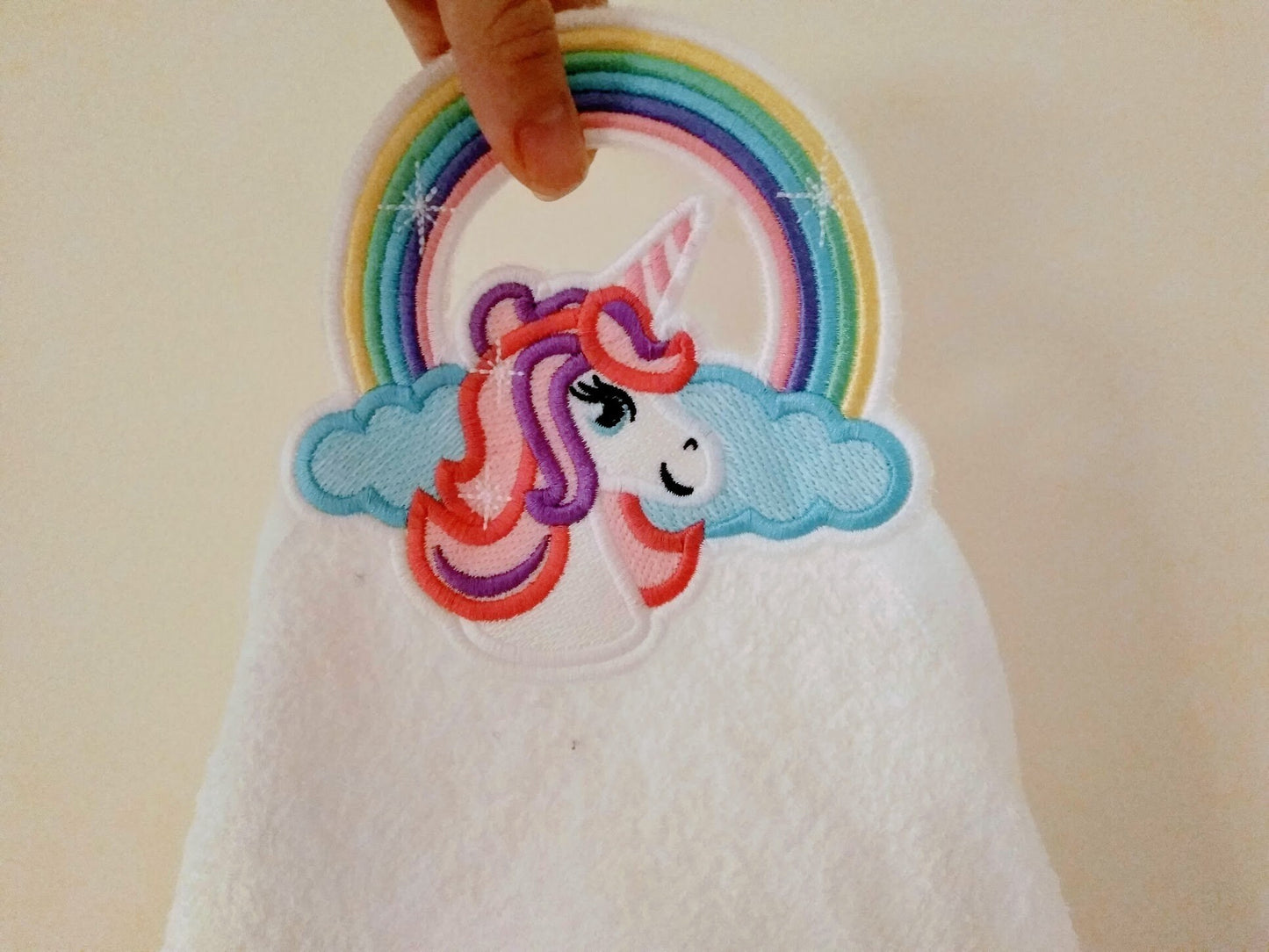 Rainbow Unicorn Towel Topper ITH