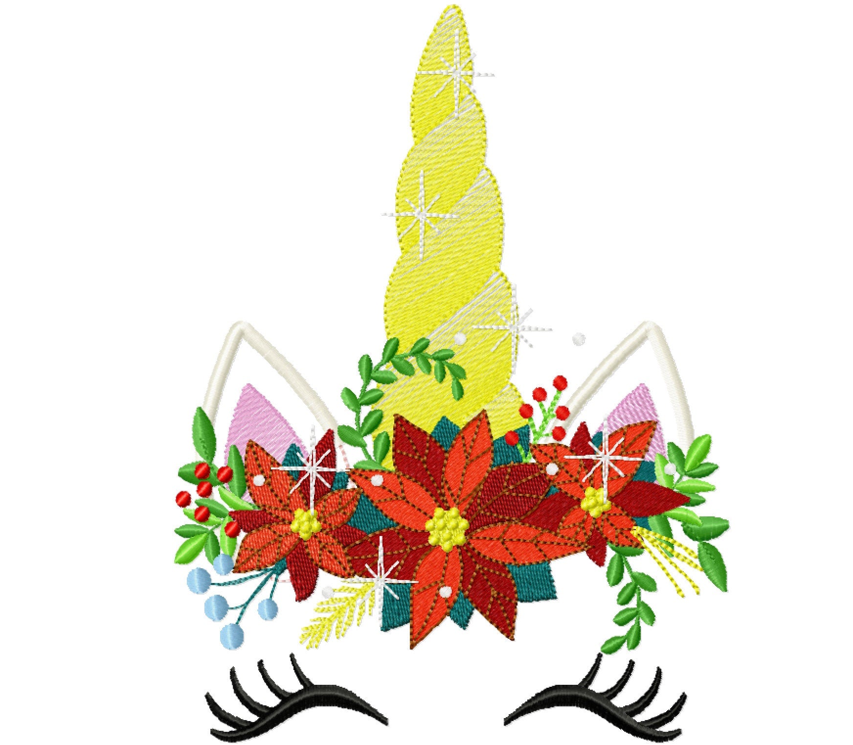 Christmas Poinsettia Unicorn – Instant Download | Artapli