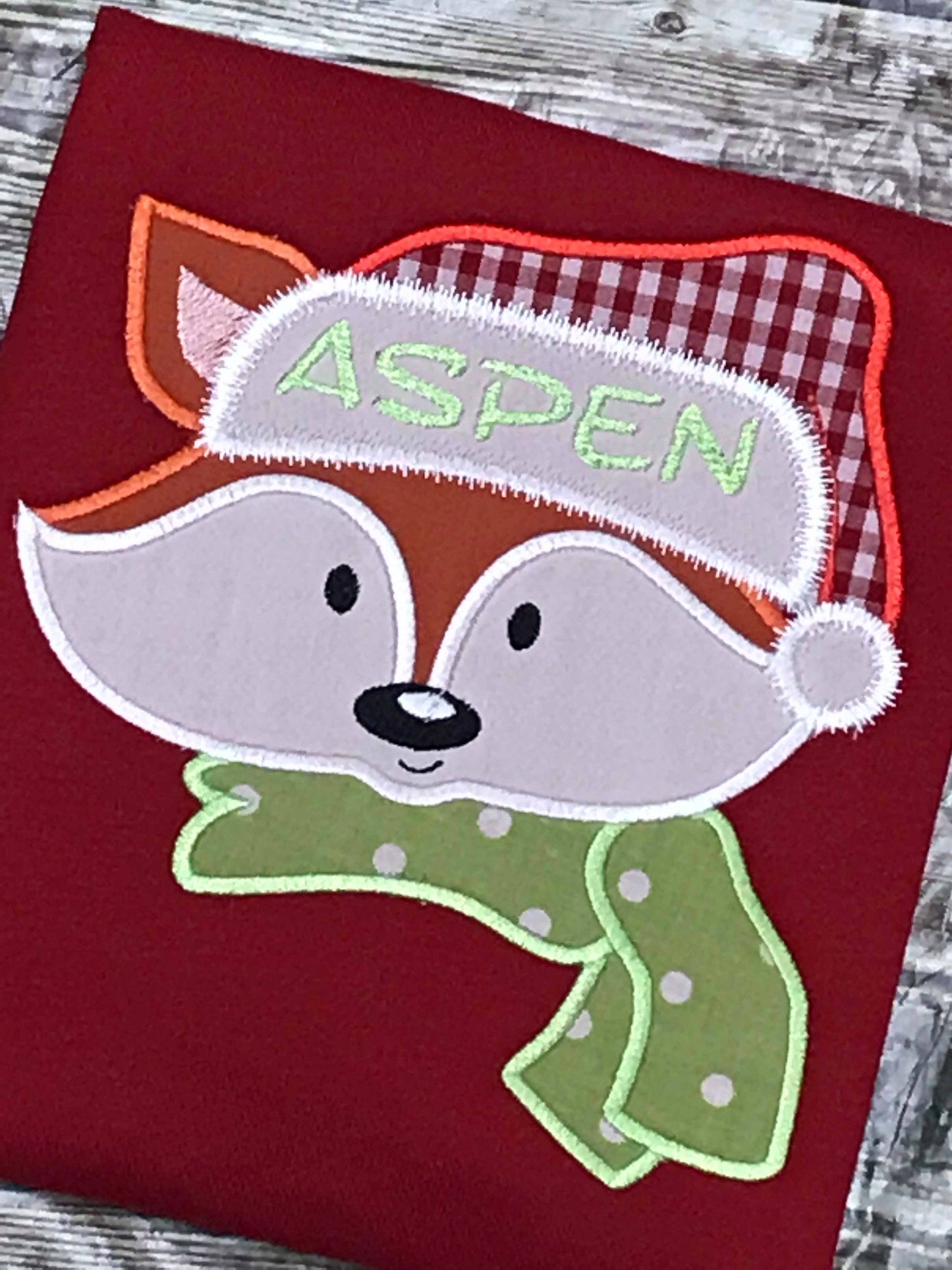 Christmas Santa Hat Pretty Fox Face Head Machine Embroidery Applique Designs Cute Nice Fox Embroidery