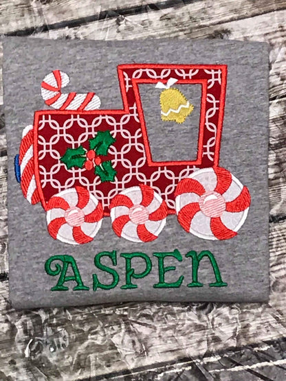 Christmas Train Candy Merry Christmas Train - Machine Embroidery Applique Design
