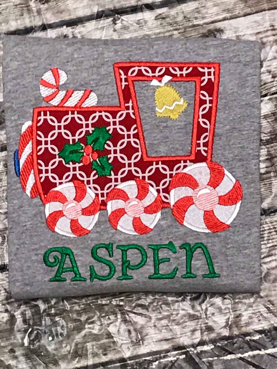 Christmas Train Candy Merry Christmas Train - Machine Embroidery Applique Design