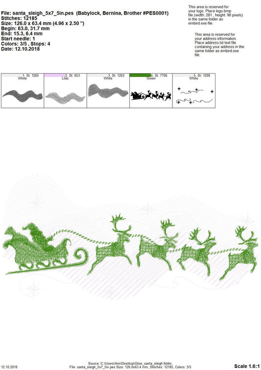 Magic Santa Sleigh and Deers – Instant Download | Artapli