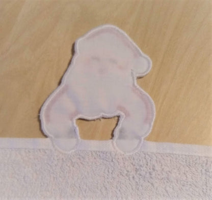 Santa Claus Christmas Towel Hanging Hole in the Hoop project Machine Embroidery Designs ITH