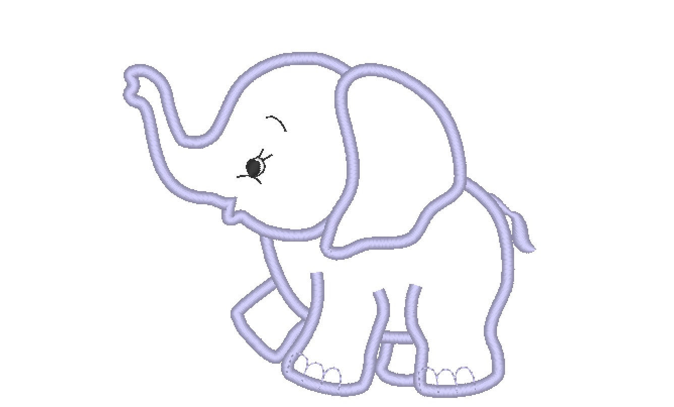 Little Elephant baby kids boys applique machine embroidery designs