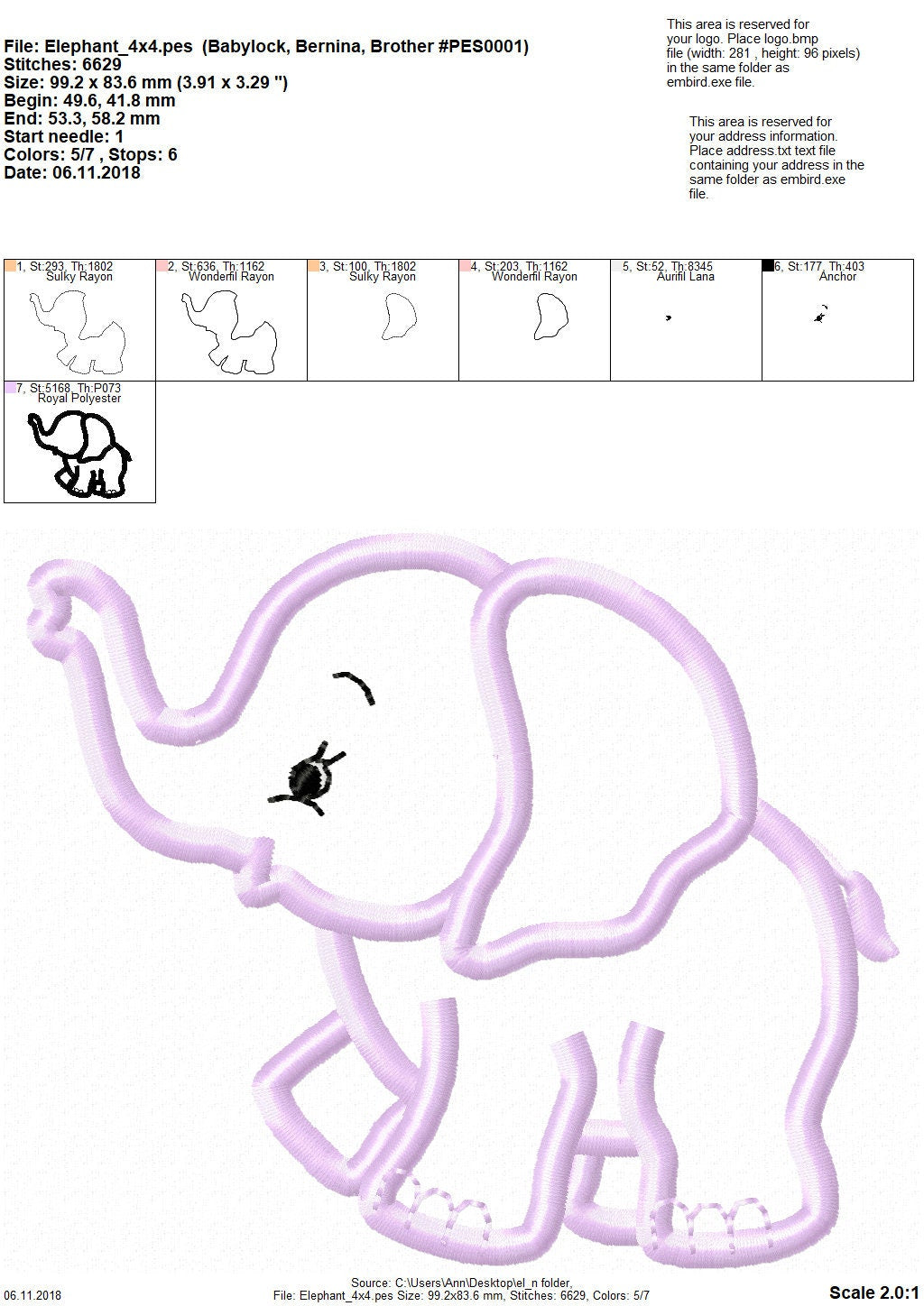 Little Elephant baby kids boys applique machine embroidery designs