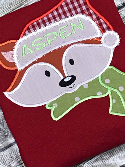 Christmas Santa Hat Pretty Fox Face Head Machine Embroidery Applique Designs Cute Nice Fox Embroidery