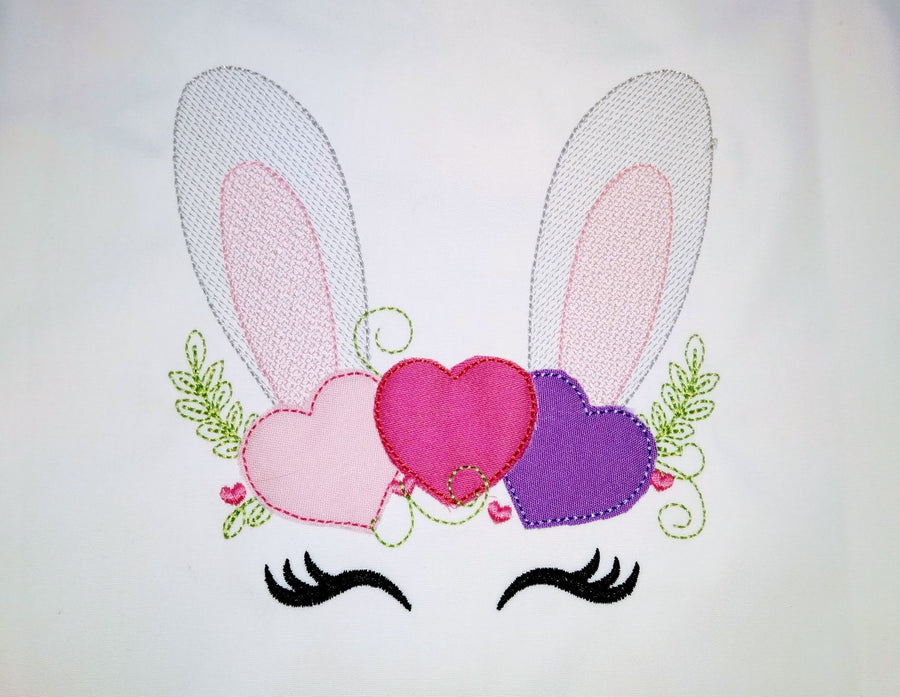 Light Stitch Bunny Face with Heart