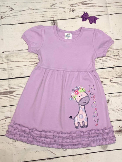 Giraffe with Floral Crown Applique – Appliqué embroidery design by Artapli