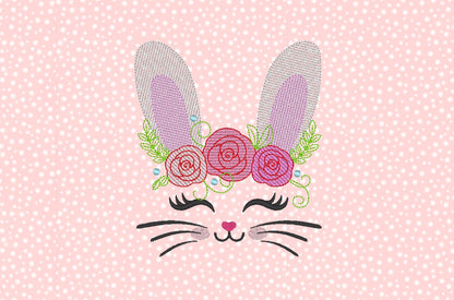 Light Stitch Bunny with Roses