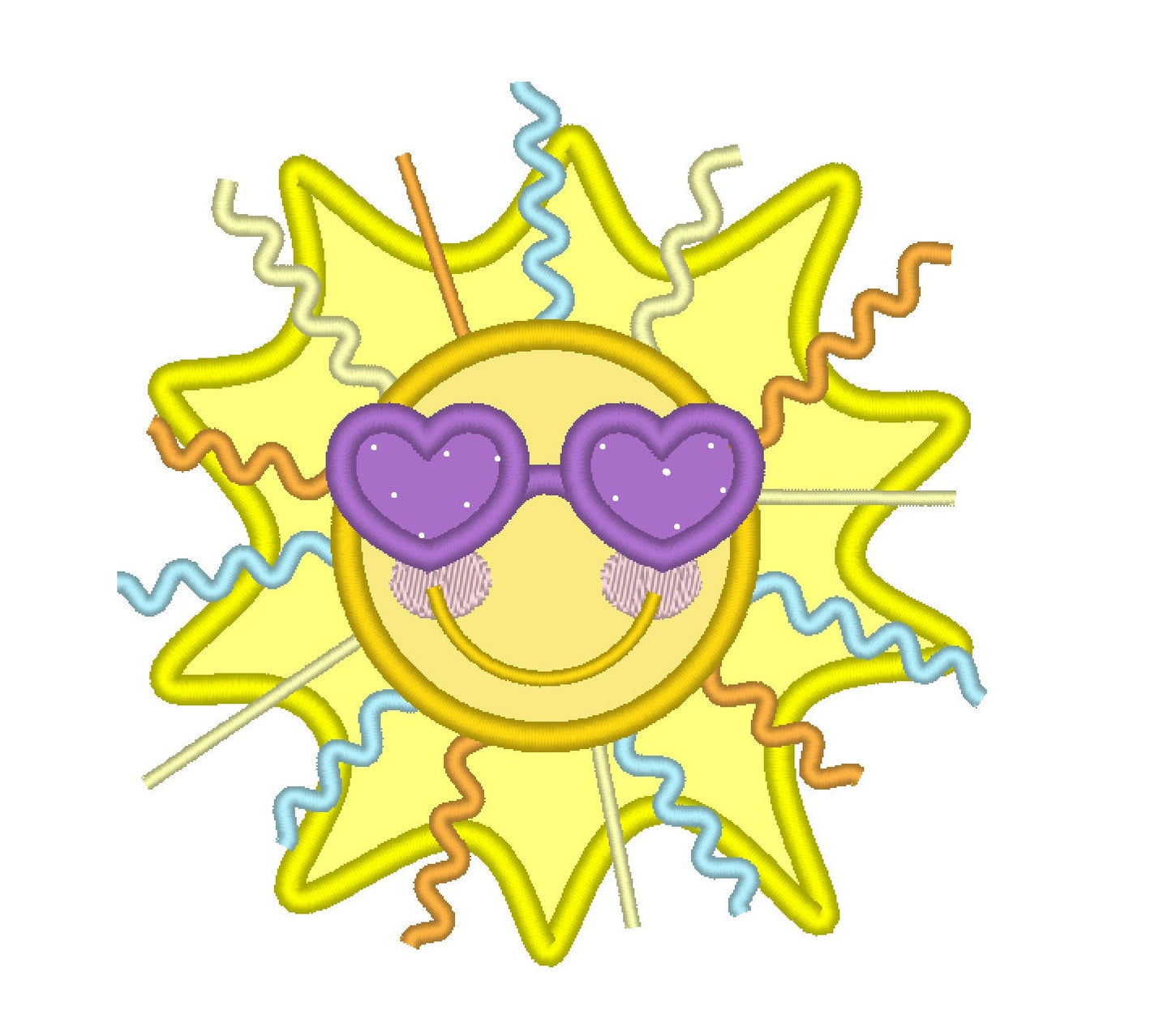 Ric Rac Sunshine with Sunglasses Applique - image 1