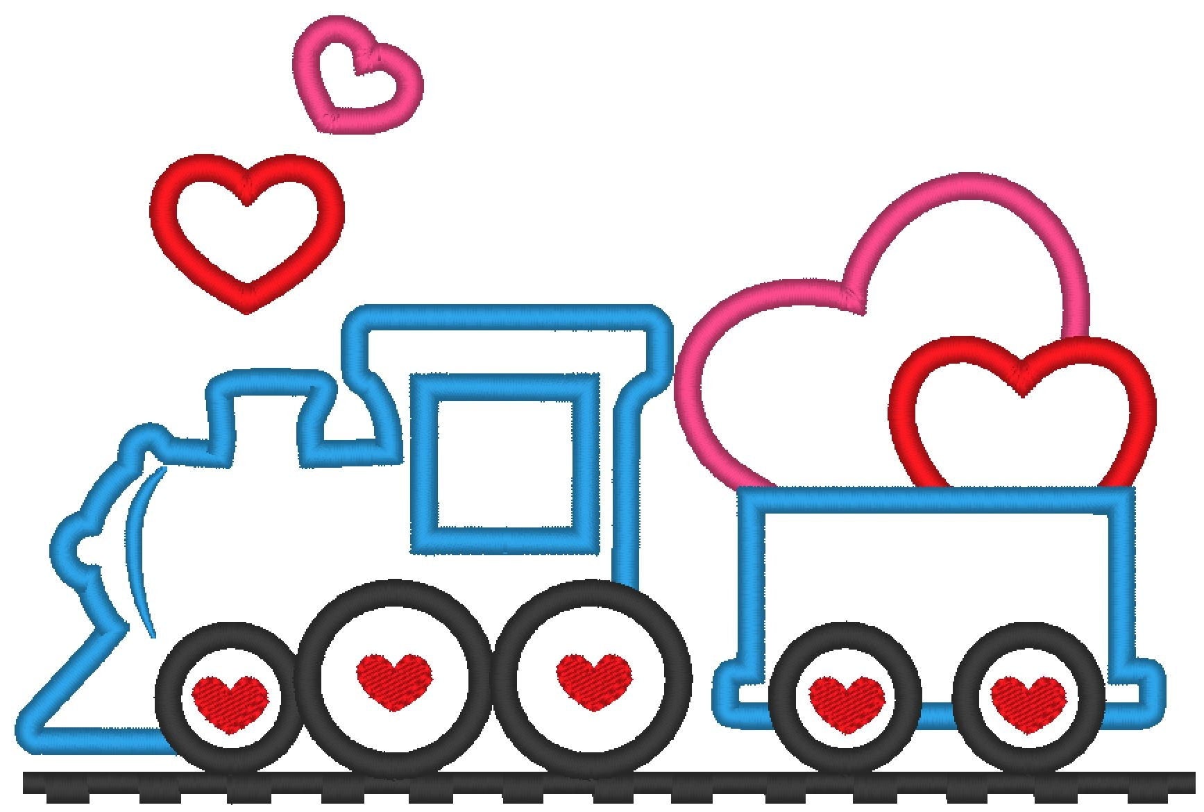 Valentines Day Train with Hearts