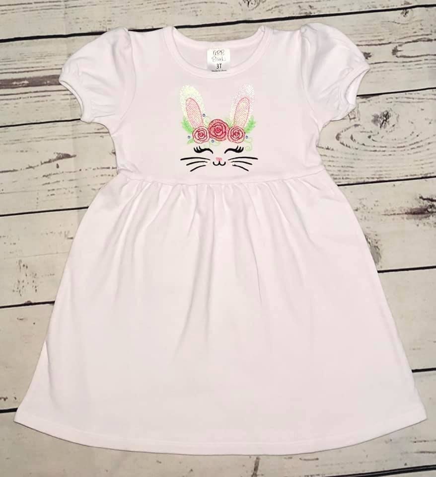 Light Stitch Bunny with Roses