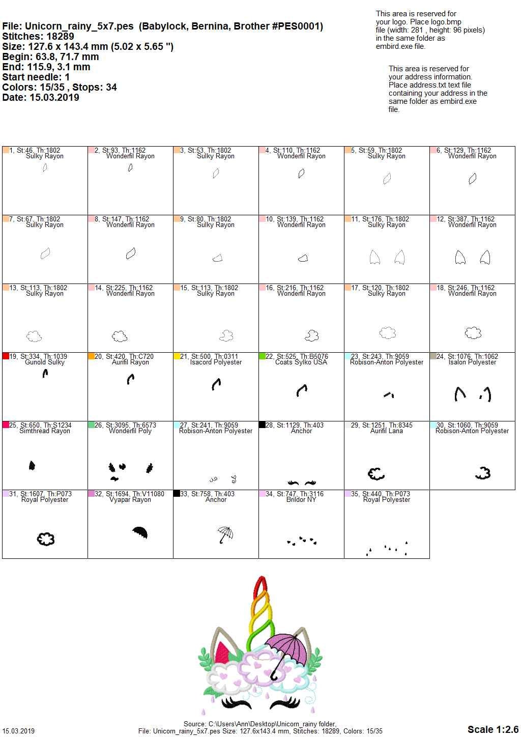 Rainy Unicorn with Cloud and Umbrella – Instant Download | Artapli