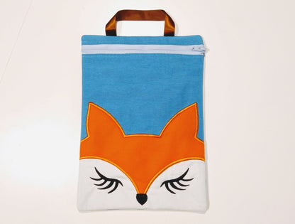 Fox Zipper Bag ITH Embroidery 5" 6" 7" 9" 8" 10" | PES DST JEF | Artapli