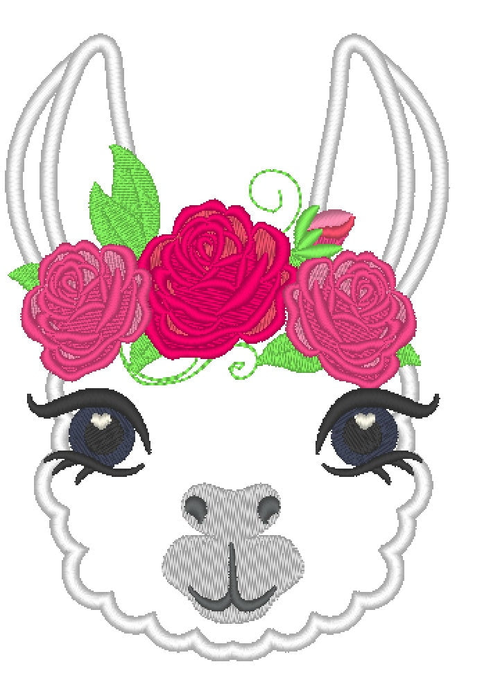Lovely eyes llama with roses – Instant Download | Artapli