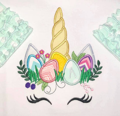 Easter unicorn, pretty eyes Unicorn head with eggs and grass crown machine embroidery applique designs Rainbow unicorn 4x4 5x7 6x10