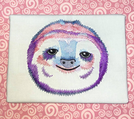 Cute Sloth pretty eyes wild animal machine embroidery designs