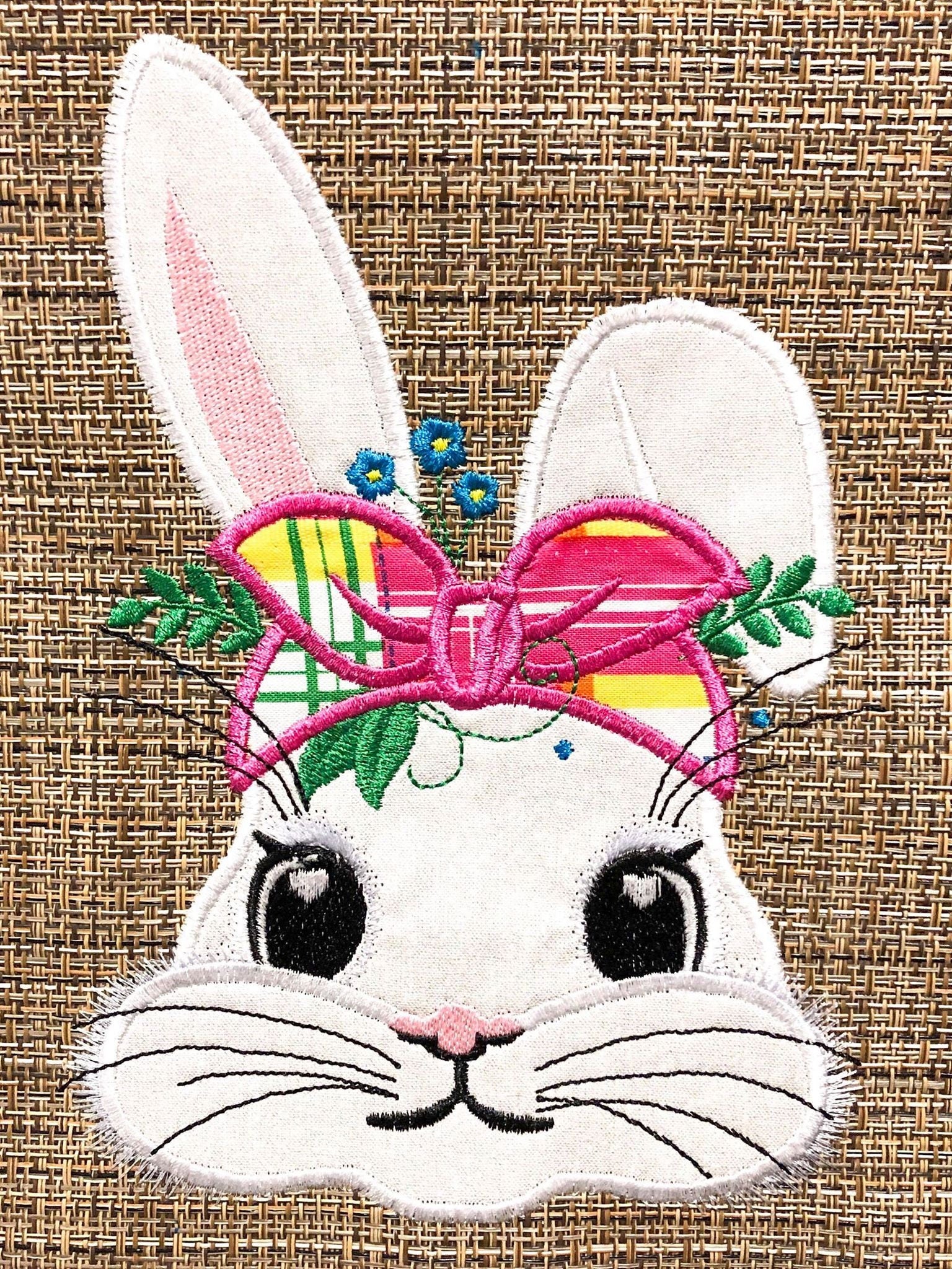 Bunny with Flowers and Bandana