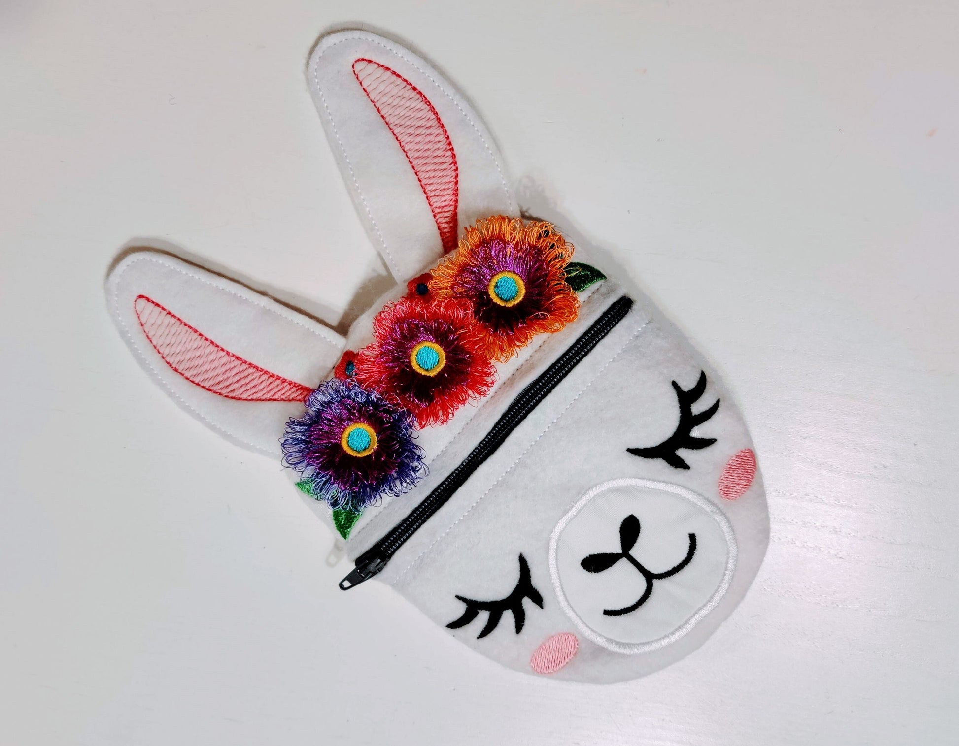 Llama Zipper Purse ITH – In-the-Hoop embroidery design instant download by Artapli