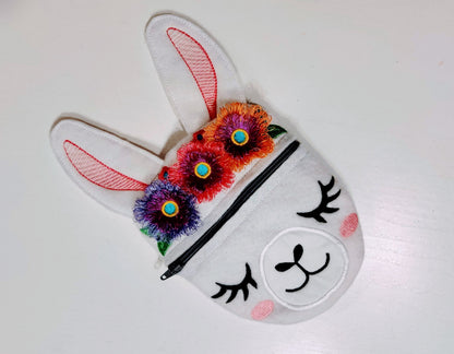 Llama Zipper Purse ITH – In-the-Hoop embroidery design instant download by Artapli