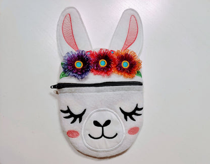 Llama Zipper Purse ITH – Sizes 4" 5" 7" 6" 10" Digital Embroidery File | Artapli