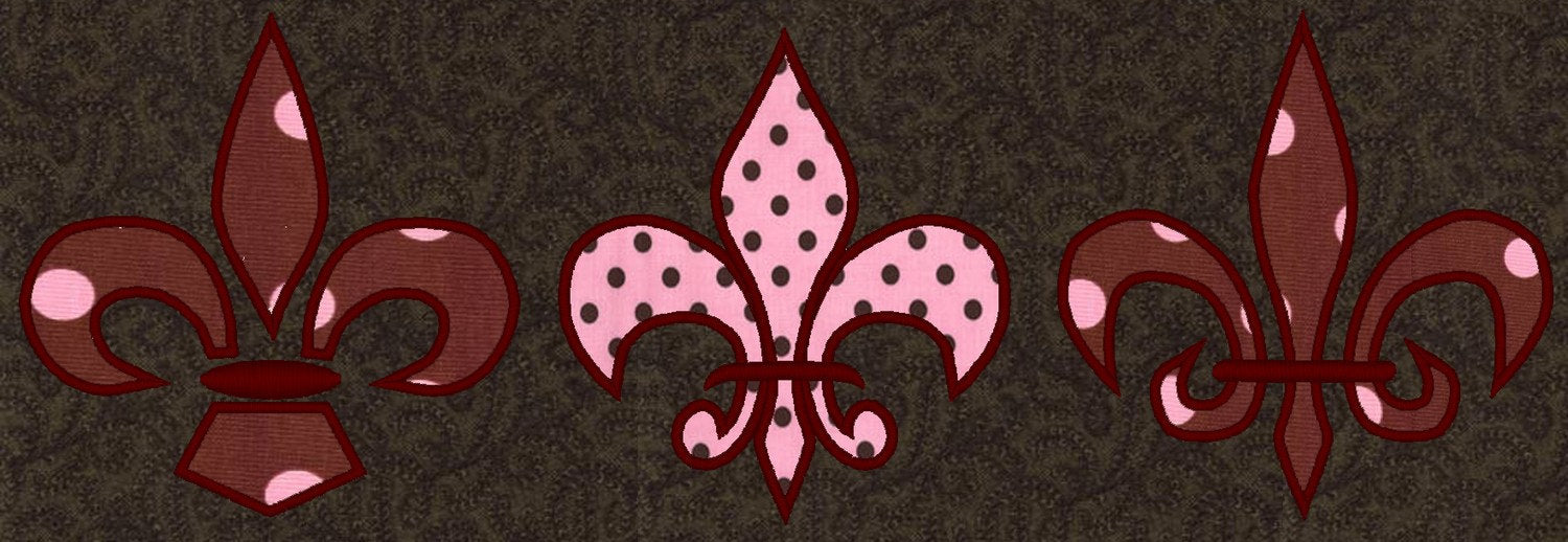Fleur de Lis Applique Set of 3 – Fleur De Lis embroidery design by Artapli