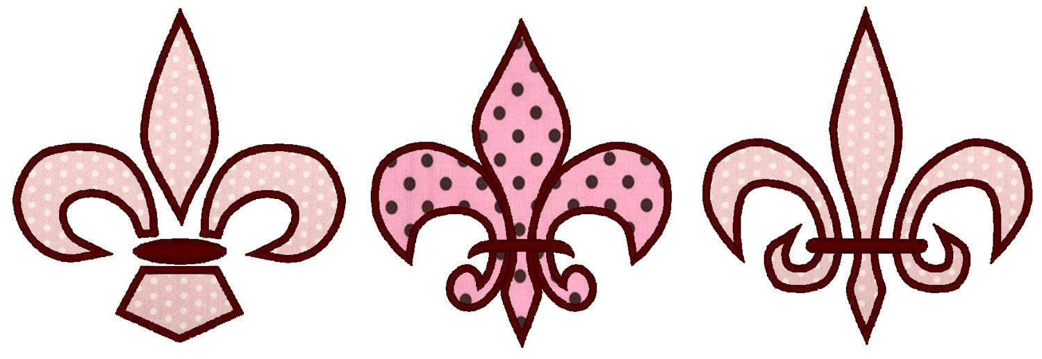 Fleur de Lis Applique Set of 3 – Appliqué machine embroidery design by Artapli