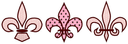 Fleur de Lis Applique Set of 3 – Appliqué machine embroidery design by Artapli