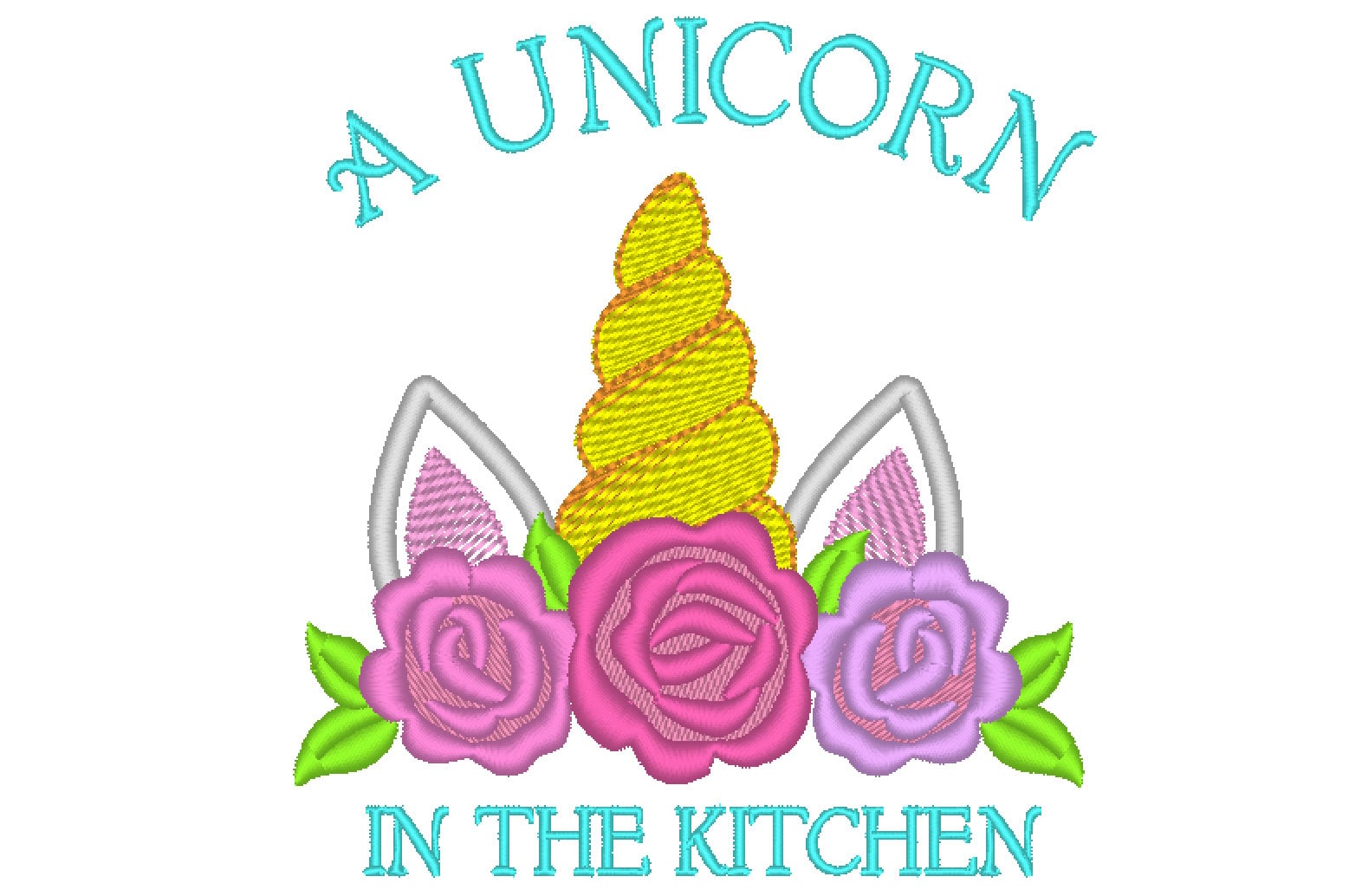 Unicorn sparkle Saying quote Set of 6 kitchen dish towel Kids apron machine embroidery designs