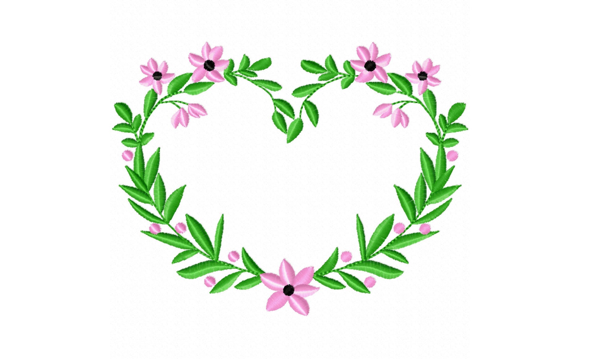 Floral Heart Wreath Monogram Frame