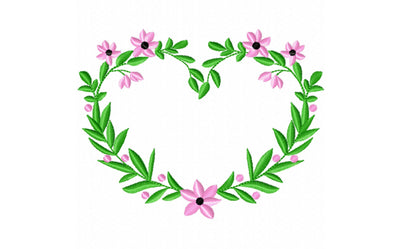 Floral Heart Wreath Monogram Frame