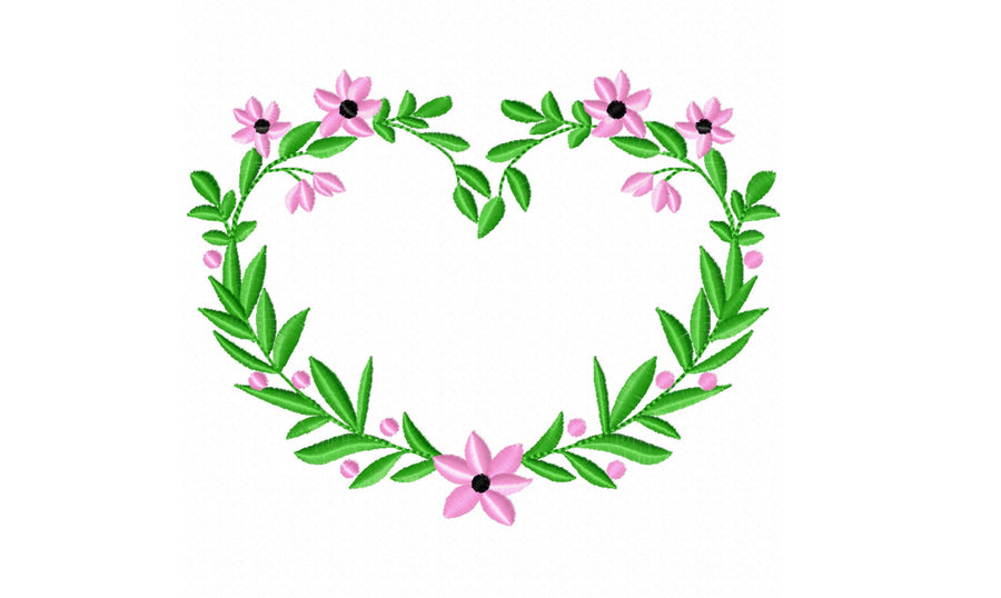 Floral Heart Wreath Monogram Frame