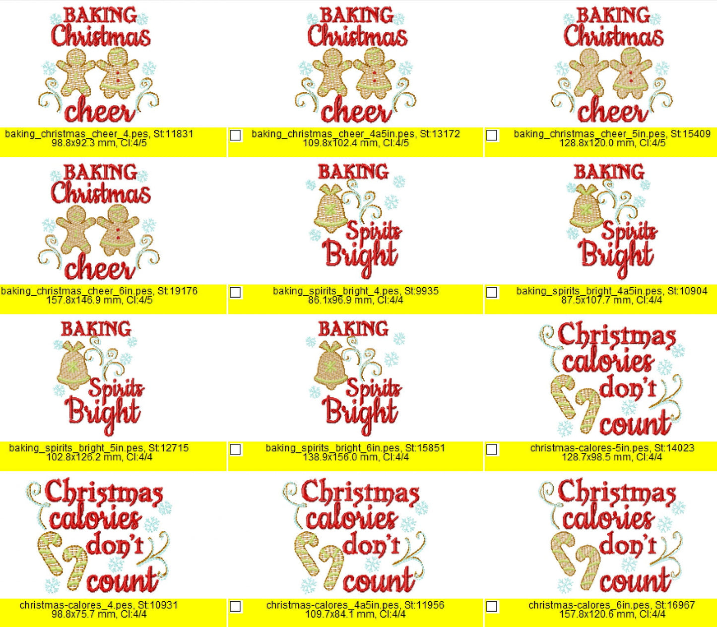Merry Christmas kitchen dish towel baking kids apron cookie SET of 6 types machine embroidery designs