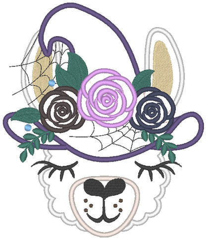 Llama Alpaca with Floral Witch Hat – Instant Download | Artapli