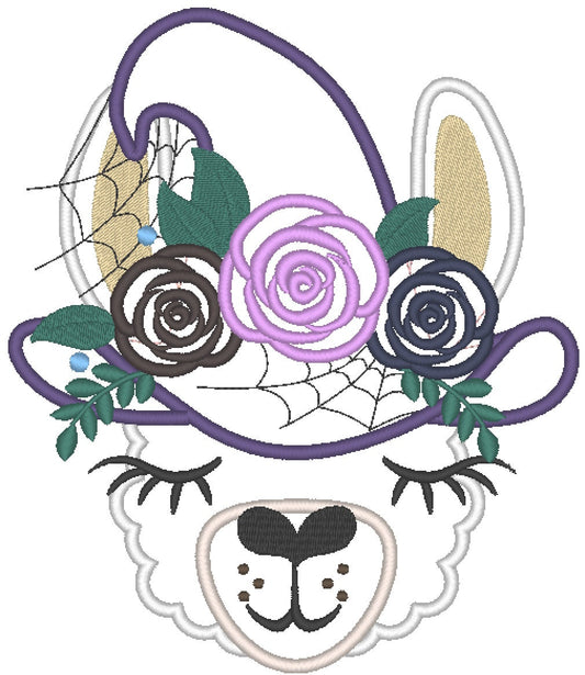 Llama Alpaca with Floral Witch Hat – Instant Download | Artapli
