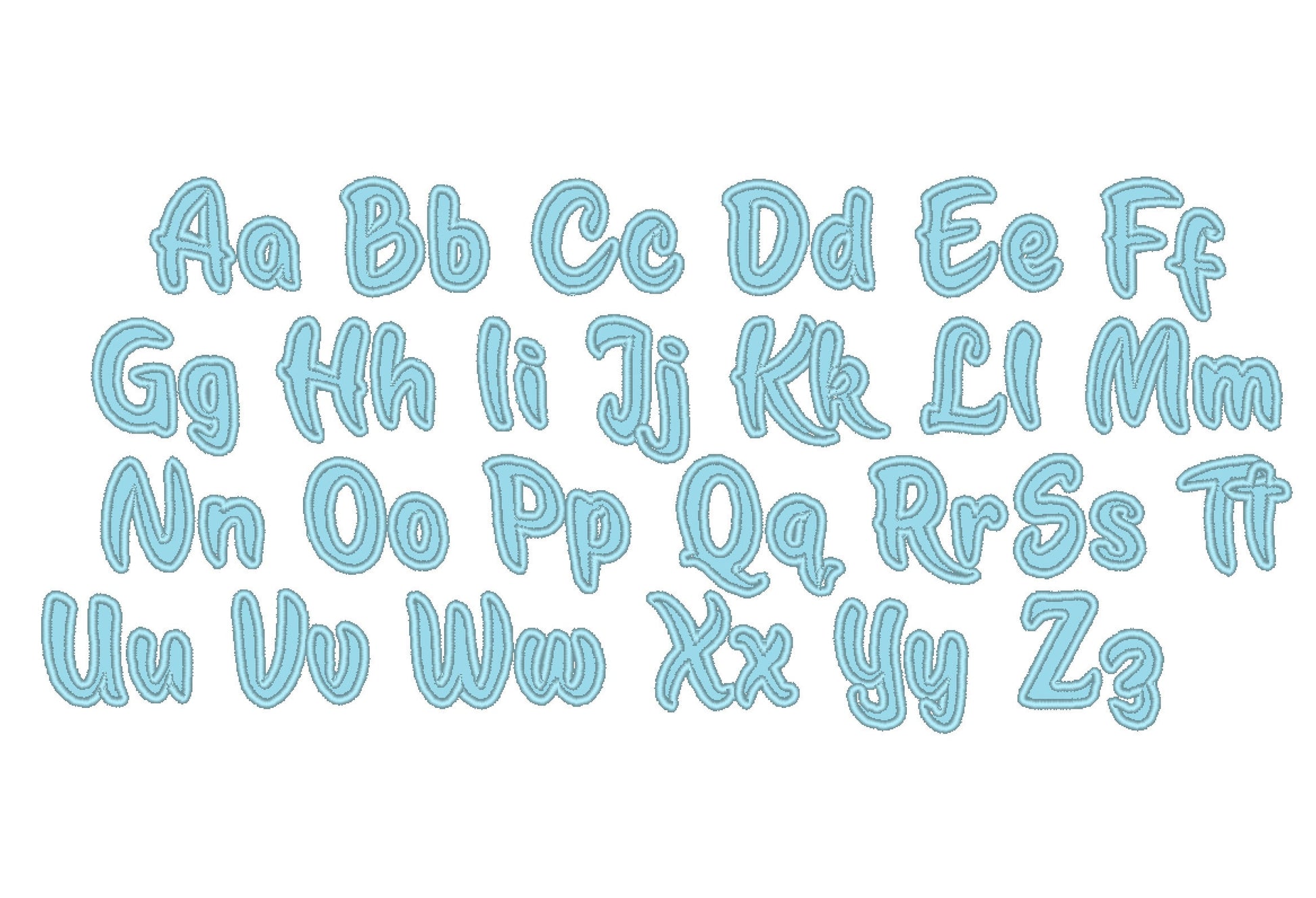 Monogram applique Font – Appliqué machine embroidery design by Artapli