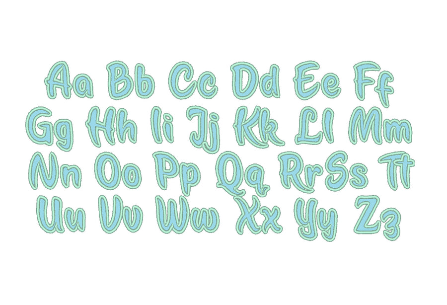 Monogram applique Font – Embroidery 1.5" 2" 2.5" 3" 3.5" 4" | BX PES DST JEF | Artapli