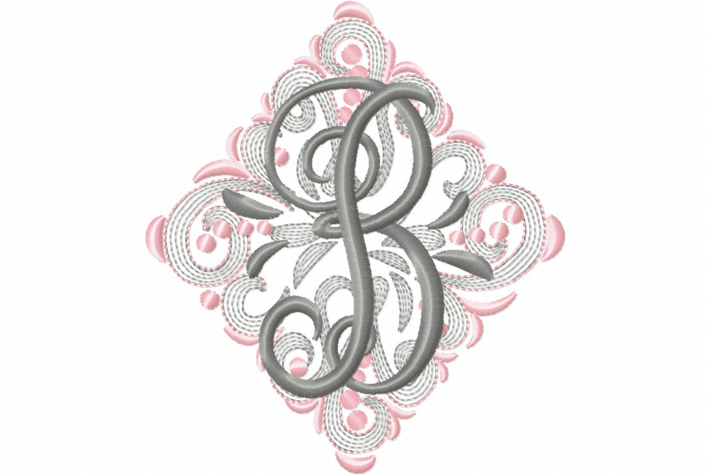 Light Elegant Swirl and Curl Monogram – Embroidery Font 4" 4.5" 5" 6" 7" 8" | BX PES DST JEF | Artapli